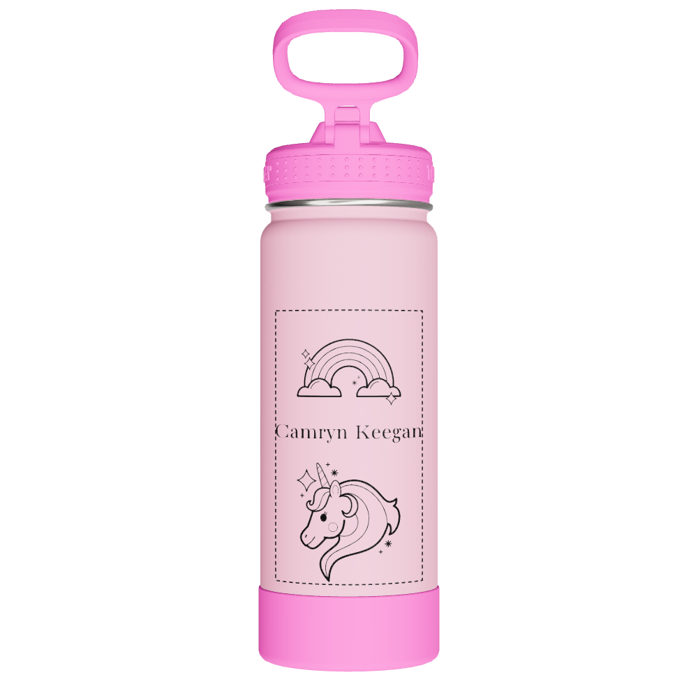 Actives Kids Glow In The Dark Water Bottle With Straw Lid - customized
