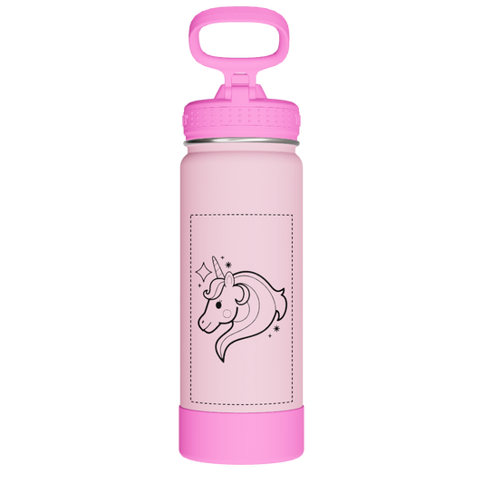 Actives Kids Glow In The Dark Water Bottle With Straw Lid - customized