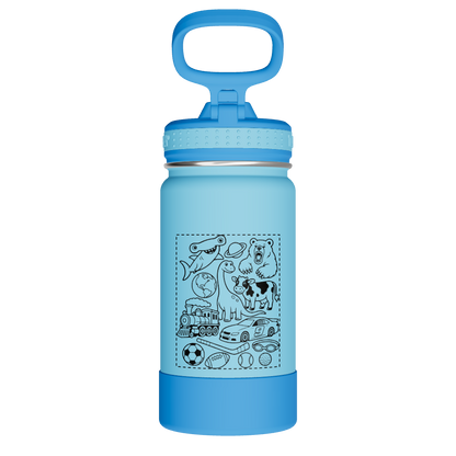Actives Kids Water Bottle With Straw Lid - customized