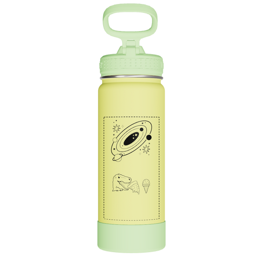 Actives Kids Glow In The Dark Water Bottle With Straw Lid - customized
