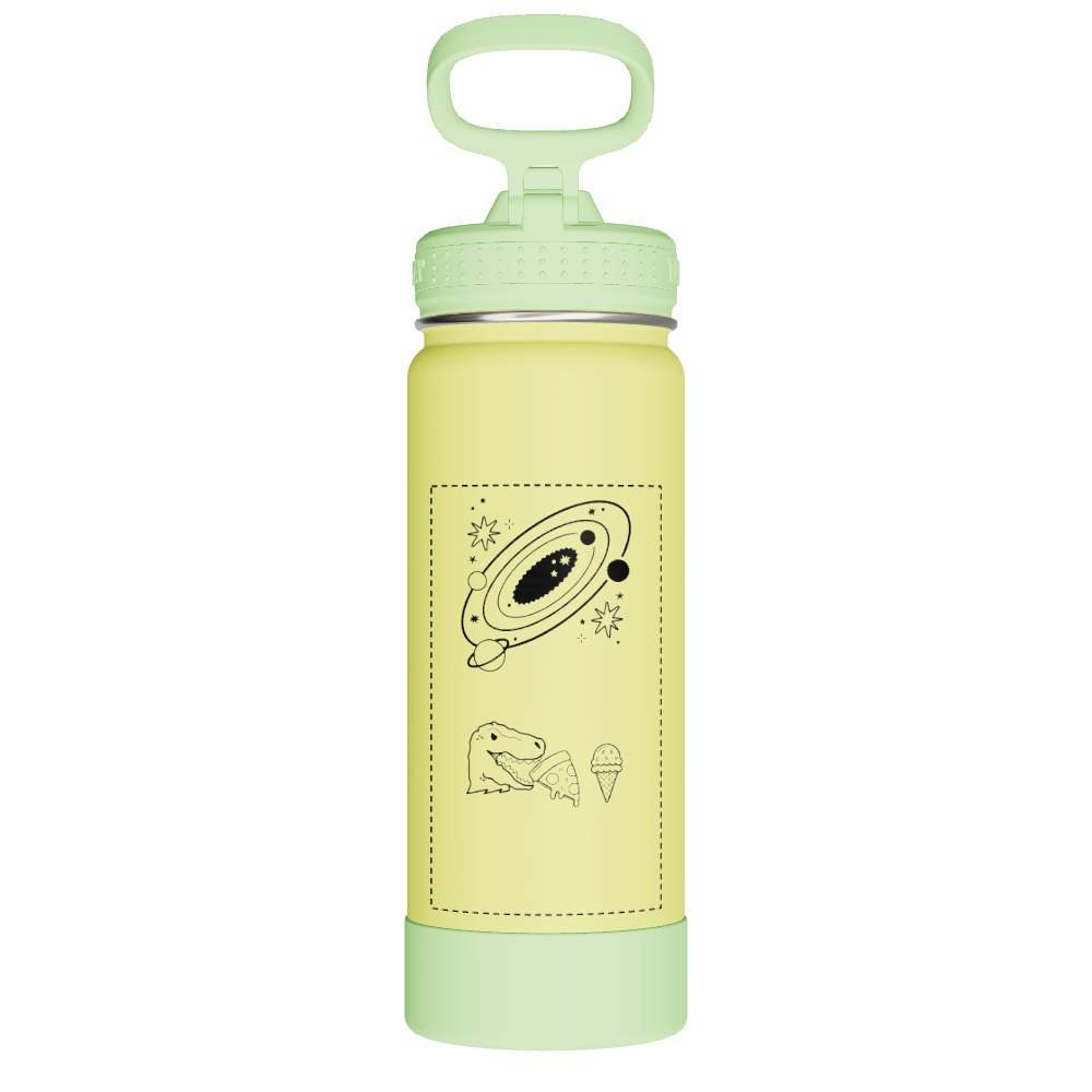 Actives Kids Glow In The Dark Water Bottle With Straw Lid - customized