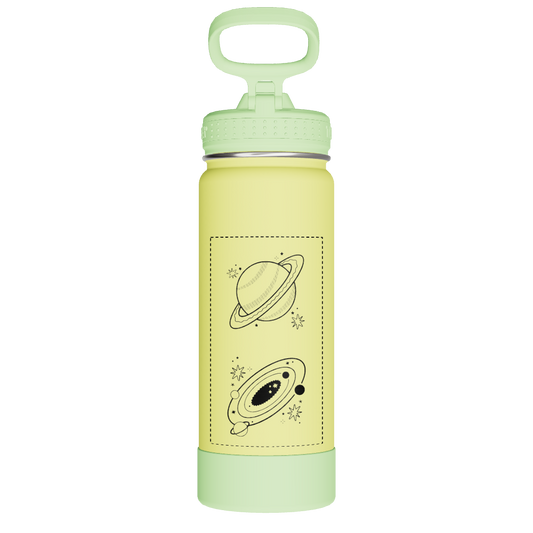 Actives Kids Glow In The Dark Water Bottle With Straw Lid - customized