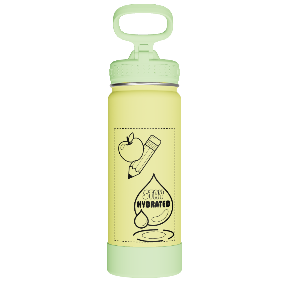 Actives Kids Glow In The Dark Water Bottle With Straw Lid - customized