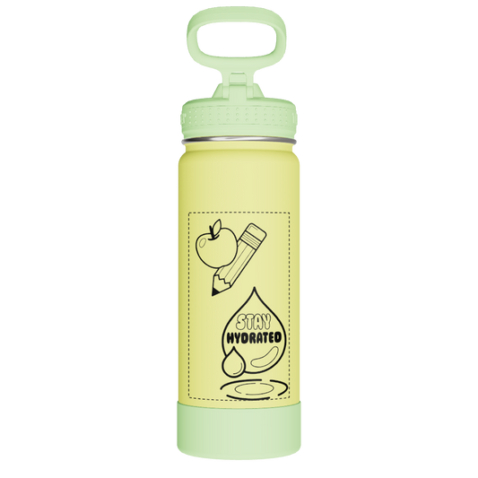Actives Kids Glow In The Dark Water Bottle With Straw Lid - customized