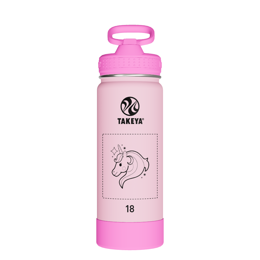Actives Kids Glow In The Dark Water Bottle With Straw Lid - customized
