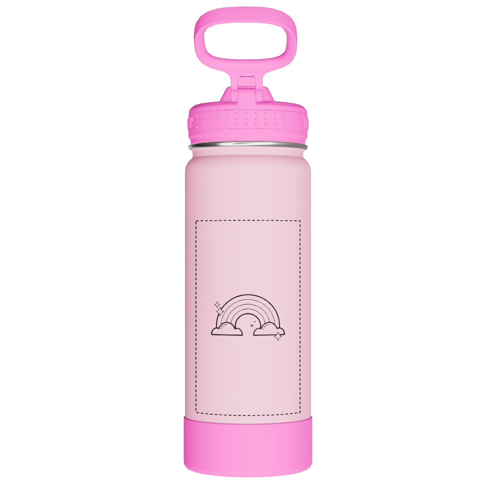 Actives Kids Glow In The Dark Water Bottle With Straw Lid - customized