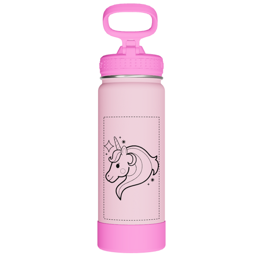 Actives Kids Glow In The Dark Water Bottle With Straw Lid - customized