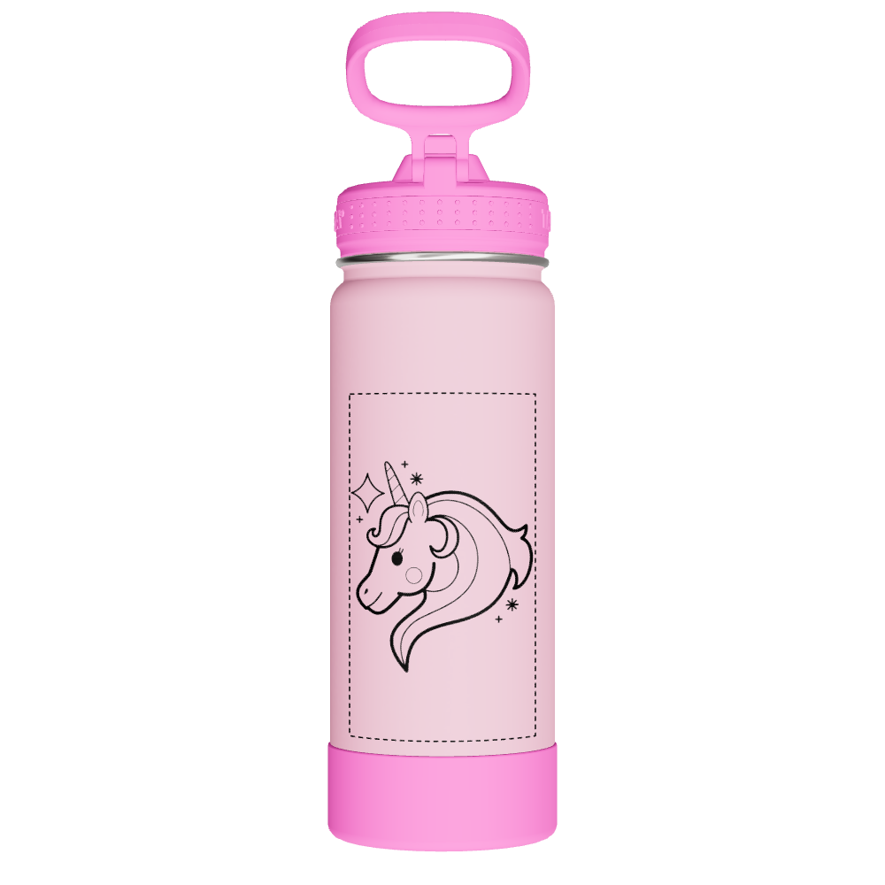 Actives Kids Glow In The Dark Water Bottle With Straw Lid - customized
