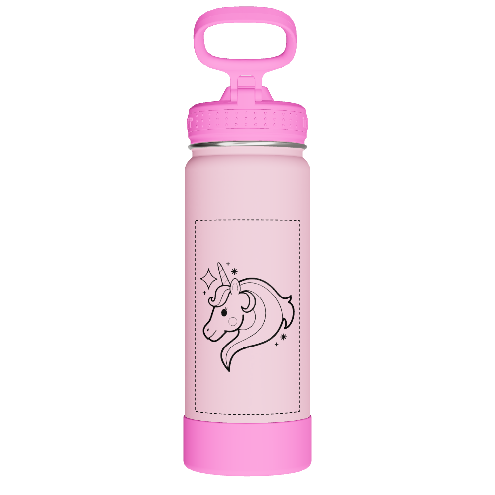 Actives Kids Glow In The Dark Water Bottle With Straw Lid - customized