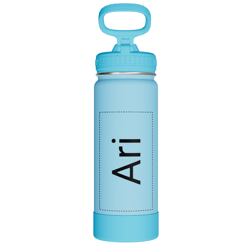 Actives Kids Glow In The Dark Water Bottle With Straw Lid - customized