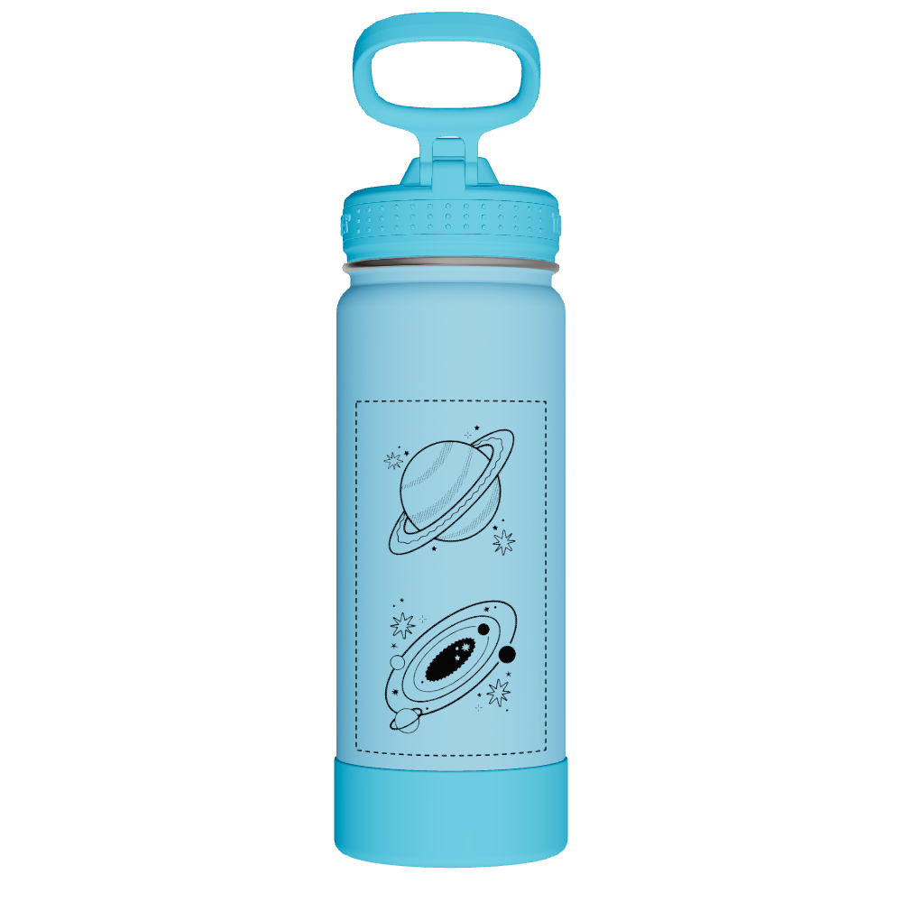 Actives Kids Glow In The Dark Water Bottle With Straw Lid - customized