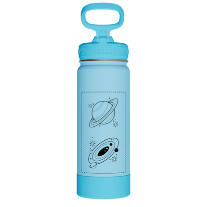 Actives Kids Glow In The Dark Water Bottle With Straw Lid - customized